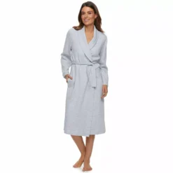 Women's Croft & Barrow® Waffle-Knit Long Shawl-Collar Robe