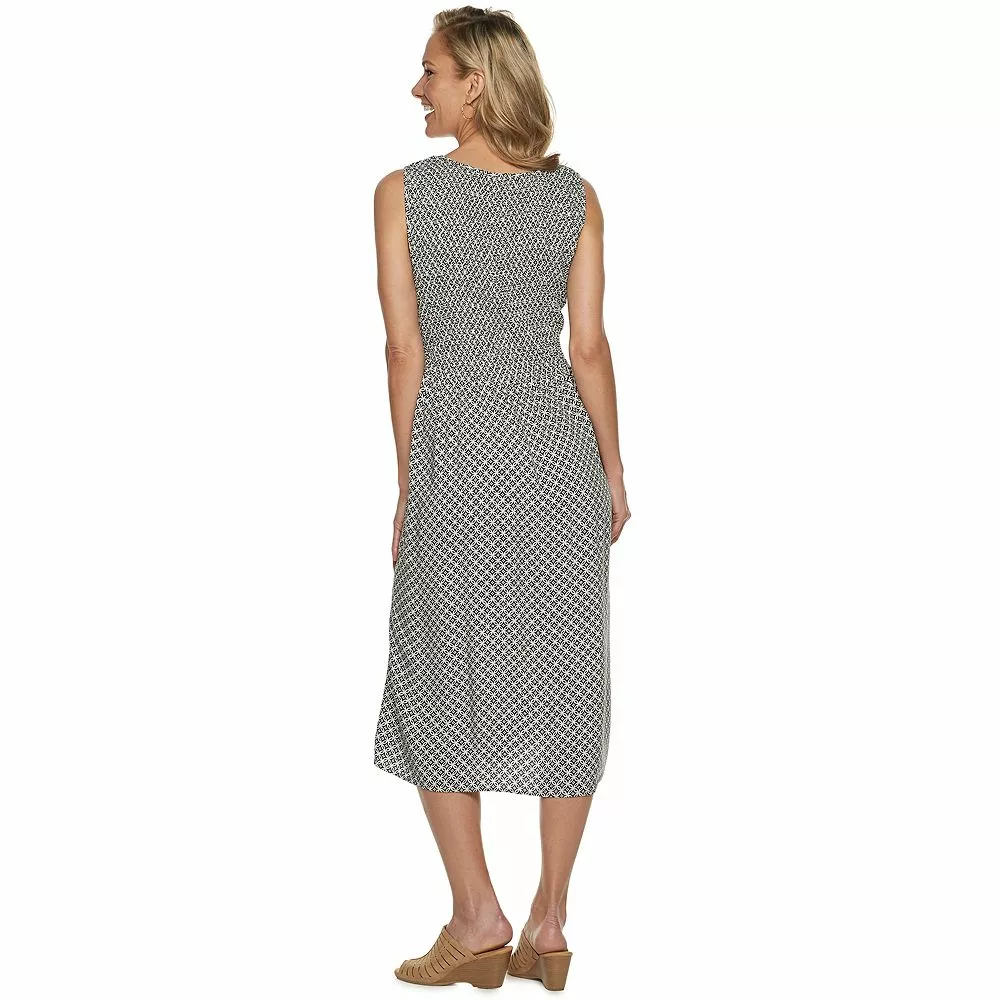 Women's Croft & Barrow® Smocked Swing Midi Dress - Image 2