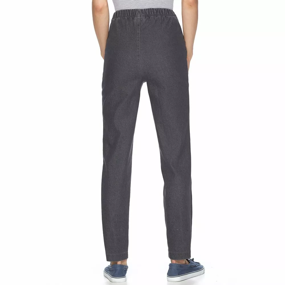 Petite Croft & Barrow® Comfort Waist Pull-On Tapered Pants - Image 2