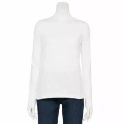 Women's Croft & Barrow® Essential Long Sleeve V-Neck Tee