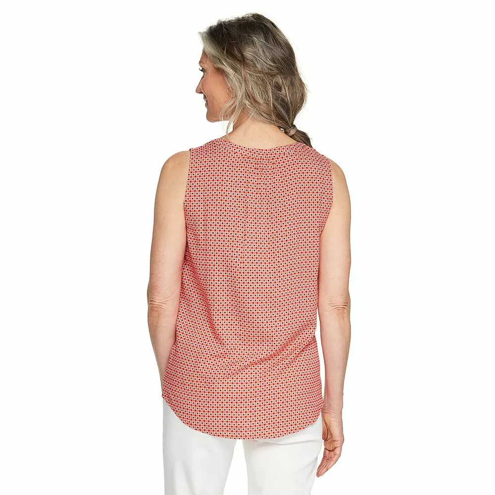 Women's Croft & Barrow® Pintuck Splitneck Sleeveless Top - Image 2