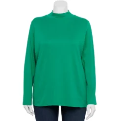 Plus Size Croft & Barrow® Essential Mockneck Top