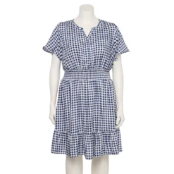 Plus Size Croft & Barrow® Smocked Waist Challis Dress