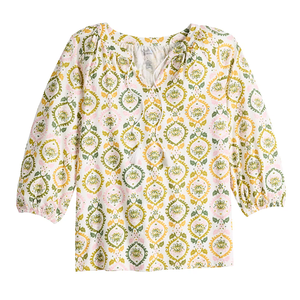 Women's Croft & Barrow® Tassel Peasant Top - Image 3