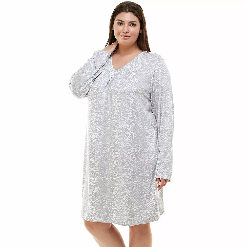 Plus Size Croft & Barrow® Whisperluxe Long Sleeve Sleepshirt - Image 3