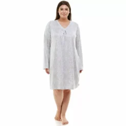 Plus Size Croft & Barrow® Whisperluxe Long Sleeve Sleepshirt