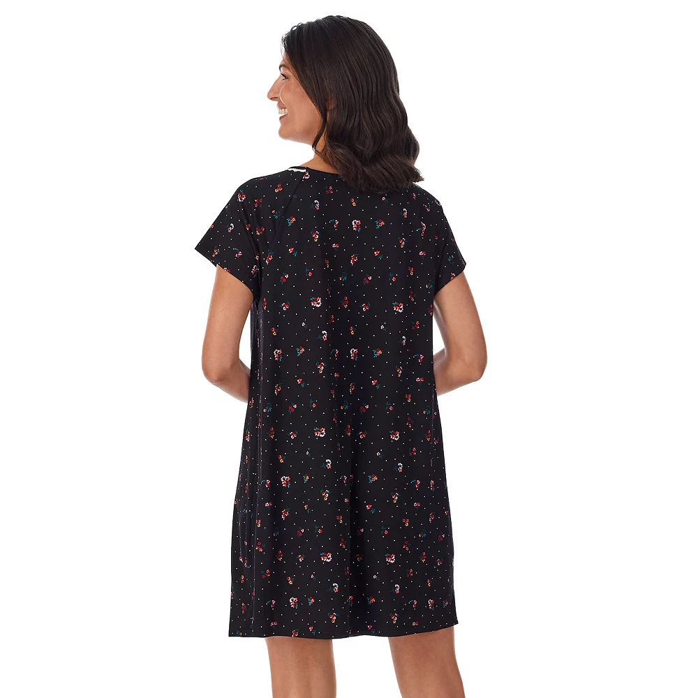 Women's Croft & Barrow® Cozy Short Sleeve Smocked Nightgown - Image 2