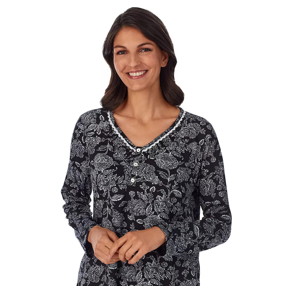 Women's Croft & Barrow® Cozy Long Sleeve Pajama Top & Pajama Pants Sleep Set - Image 3