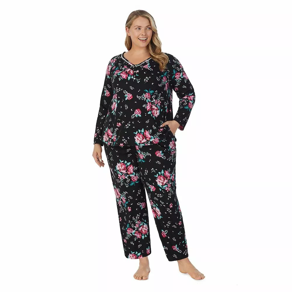 Plus Size Croft & Barrow® Cozy Long Sleeve Pajama Top & Pajama Pants Sleep Set