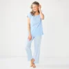 Petite Croft & Barrow® Short Sleeve Pajama Top & Pajama Pants Cotton Sleep Set