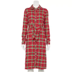 Petite Croft & Barrow® Knot-Waist Shirt Dress