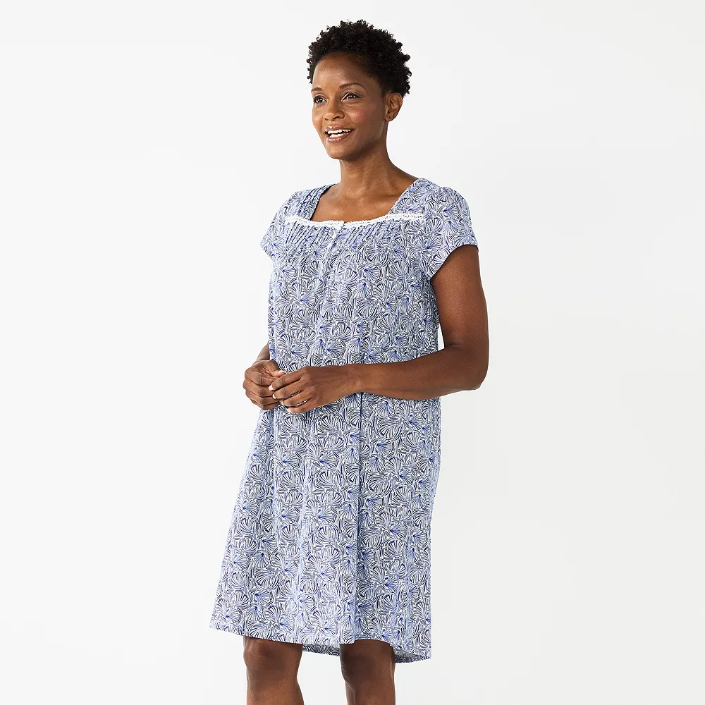 Petite Croft & Barrow® Short Sleeve Knit Nightgown