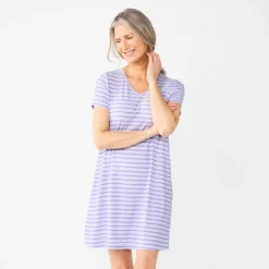 Women's Croft & Barrow® Short Sleeve V-Neck Sleepshirt